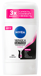 Дезодорант-антиперспирант стик NIVEA Черное и Белое Невидимый Clear, 50мл 4005900923431