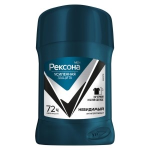Дезодорант стик Rexona Men Невидимый на черном и белом 40 мл 46143617