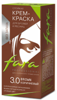 Крем-краска для бровей и ресниц Fara тон 3.0 Коричневый 4640011159715