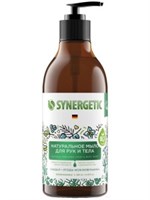 Биоразлагаемое Натуральное Мыло Synergetic для рук и тела Сандал и Ягоды Можжевельника, 380мл 4607971451389