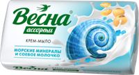 ВЕСНА Ассорти морские минералы и соевое молочко  90г мыло 4601313019237