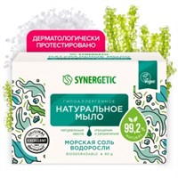 Натуральное туалетное мыло Synergetic морская соль и водоросли, 90 г 4607971453772