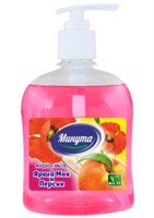 Жидкое мыло Минута с дозатором Яркий мак и персик 500 мл 4605845005560