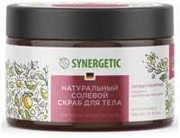 Скраб для тела Synergetic  Антицеллюлитный, Пачули и аромат бергамота, солевой 300мл 4607971452737
