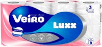 Туалетная бумага Veiro Luxoria Белая 3 слоя 8 рулонов 4607075793620