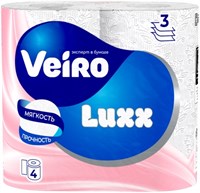 Туалетная бумага Veiro Luxoria Белая 3 слоя 4 рулона 4607075791374