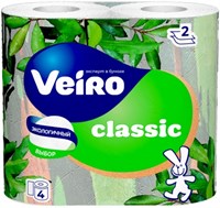 Туалетная бумага Veiro Classic Белая 2 слоя 4 рулона 4607075790988