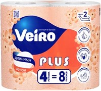 Туалетная бумага Veiro Standart Plus (4=8) Белая 2 слоя 4 рулона 4607075793804