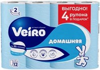Туалетная бумага Veiro Домашняя Белая 2 слоя 12 рулонов 4670024930186