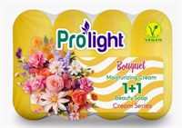Мыло туалетное с увлажняющим кремом PROLIGHT 1+1 Букет, 4Х80 гр. (эко-пак) ББ01627