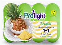 Мыло туалетное с увлажняющим кремом PROLIGHT 1+1 Сливочно-ананасовое, 4Х80 гр. (эко-пак) ББ01628