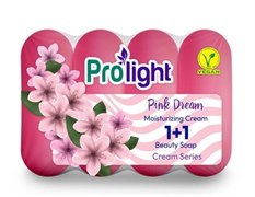 Мыло туалетное с увлажняющим кремом PROLIGHT 1+1 Розовая мечта, 4Х80 гр. (эко-пак) 27155