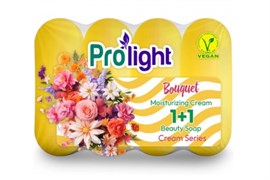 Мыло туалетное с увлажняющим кремом PROLIGHT 1+1 Букет, 4Х80 гр. (эко-пак) 27156