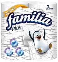 Туалетная бумага Familia Plus Белая 2 слоя 4 рулона 4604857000143