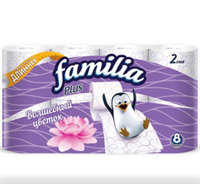 Туалетная бумага FAMILIA PLUS Волшебный цветок 8 шт 2 сл 4604857000938