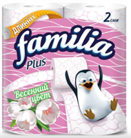Туалетная бумага Familia Plus Весенний цвет  2 слоя 4 рулона 4604857001119