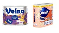 Туалетная бумага Veiro Standart Plus (4=8) Белая 2 слоя 4 рулона 4607075793804