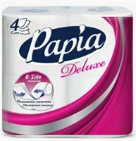 Туалетная бумага Papia Делюкс Белая  4 слоя 4 рулона 4604857000037