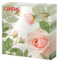 Салфетки бумажные Gratias Утренняя роза 33х33 см 3 слоя 20 штук 4680004094692