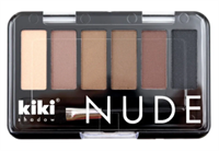 Тени KIKI 6-ти цветные NUDE 904 Крем, Свет-корич, Бисквит, Олив, Мокко, Черный 7262701309049