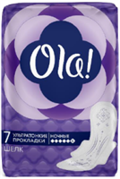 OLA  Прокладки ULTRA LUXЕ NIGHT ультратонкие ночные Шелковистая поверхность  7шт 4680007633997