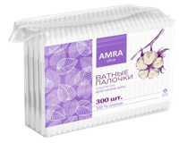 Ватные палочки AMRA в п/э пакете 300 штук 4607016288802