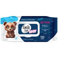 Emily Style Влажные салфетки Детские 0+ 120 шт., упаковка с крышкой 4620739985513