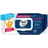 Emily Style Влажные салфетки Антибак д/всей семьи 120 шт., упаковка с крышкой 4620739985506