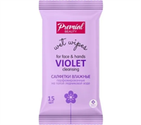 PREMIAL la fleur Салфетки влажные очищающие ароматерапия, фиалка 4607016282923