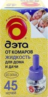 Жидкость для фумигатора от комаров Дэта 45 ночей, без запаха, 30 мл 4602666700209