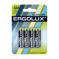 Ergolux Alkaline   ААА щелочная батарейка, 1.5В 4шт   LR03 BL-4 4895117871027