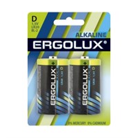 Ergolux Alkaline  D щелочная батарейка, 1.5В 2шт   LR20 BL-2 4895117871065