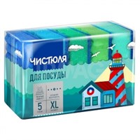 Губки для посуды Пенный эффект Чистюля  XL 5 шт 4601892010472