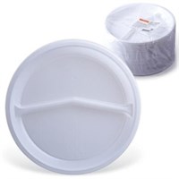 Одноразовая тарелка 2 секции белая 1 шт 6208724461914_gen