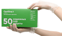 Перчатки виниловые неопудренные Optiline, размер S, 100 шт. в упаковке 2001802826773