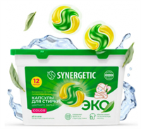 Биоразлагаемые концентрированные гипоаллергенные капсулы для стирки Synergetic Color 12 шт 4607971456506