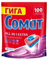 Таблетки для посудомоечной машины Сомат All in 1, 100шт 4640013277882