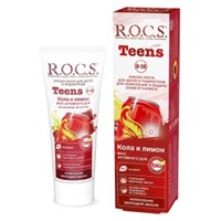 зубная паста R.O.C.S. для детей Teens Вкус активного дня Кола и Лимон, 74 гр 4607034471903