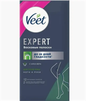 VEET  Восковые полоски  12шт  д/ СУХ      кожи   Expert 4680012391677